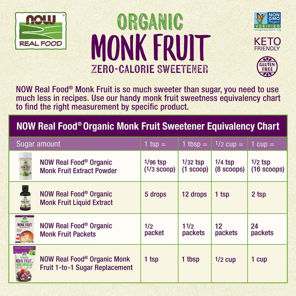 Now Real Food Organic Vanilla Monk Fruit 1.8 Oz - 7111