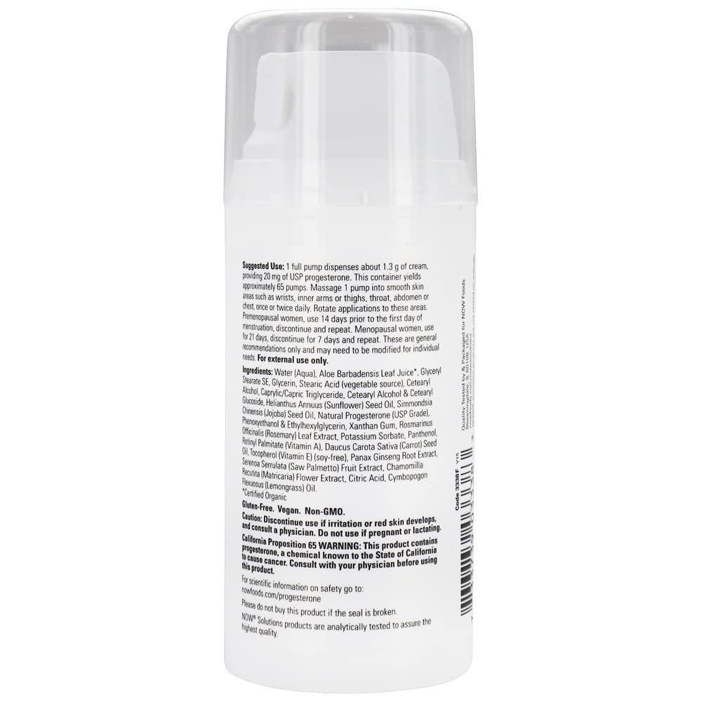 Now Solutions Natural Progesterone Balancing Skin Cream Unscented 3oz - 3338