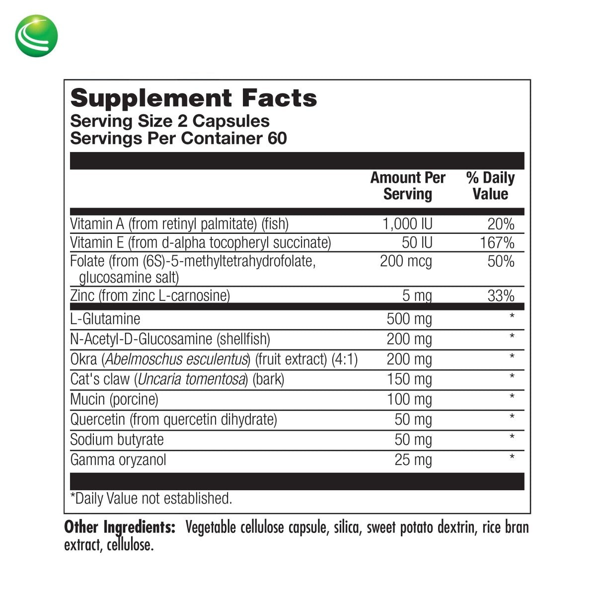 Nutra BioGenesis Intestinal Repair 120 Capsules  PN 10250