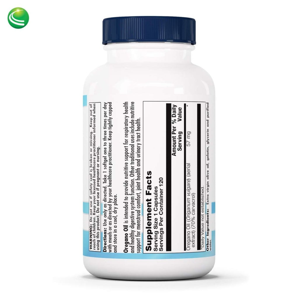 Nutra BioGenesis - Oregano Oil - Breathing and Digestive Support - 120 Capsules  10262