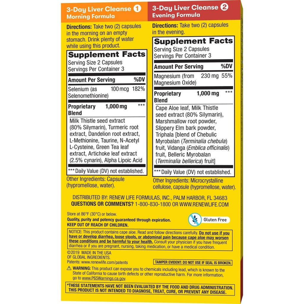 Renew Life Cleanse, Adult, 3-Day Liver Cleanse, Dietary Supplement, 2-Part; (Pack May Vary) (Package May Vary)