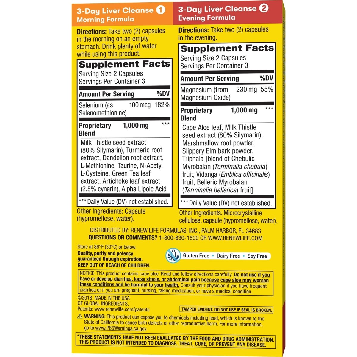 Renew Life Cleanse, Adult, 3-Day Liver Cleanse, Dietary Supplement, 2-Part; (Pack May Vary) (Package May Vary)