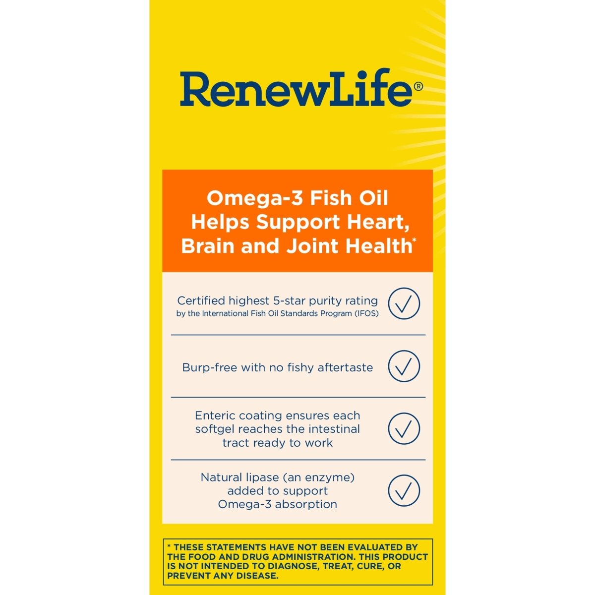 Renew Life Fish Oil, Norwegian Gold Omega-3 Supplement ? 950mg Critical Omega-3 Fish Oil Supplement, Dairy & Gluten Free, Supports Healthy Heart & Brain Function, Burp-Free - 30 Soft Gel Capsules
