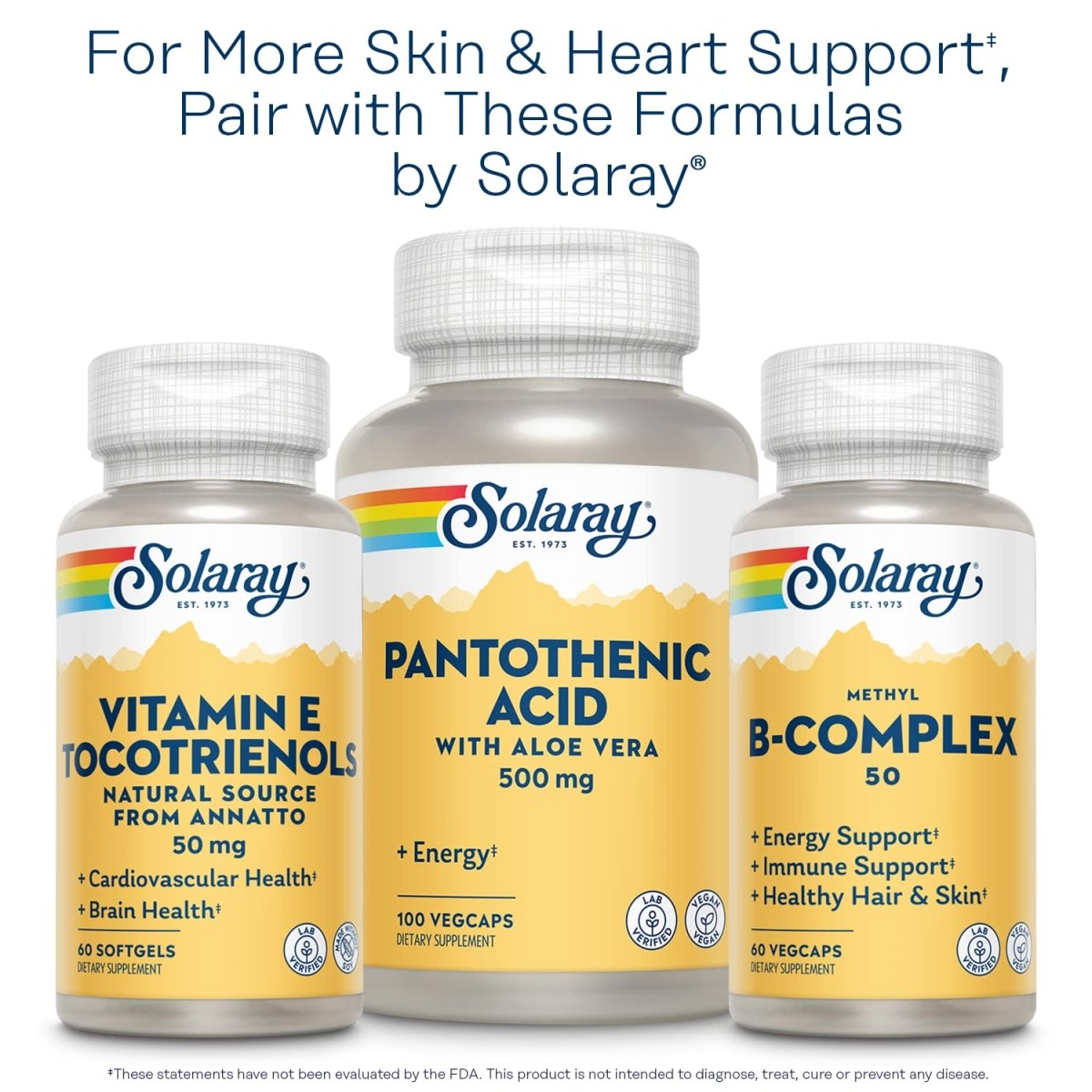 SOLARAY Bio Vitamin E with Selenium, Vitamin E 400 IU Softgels Plus Selenium 100 mcg, Healthy Skin and Heart Support, High Absorption, Lab Verified, 60-Day Guarantee, 30 Servings, 60 Softgels