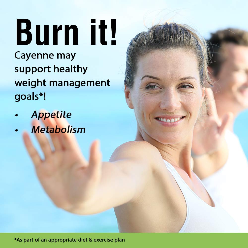 SOLARAY Cayenne Pepper 515 mg | 40,000 Heat Unit | Healthy Digestion, Circulation, Metabolism & Cardiovascular Support | Non-GMO | 100 VegCaps