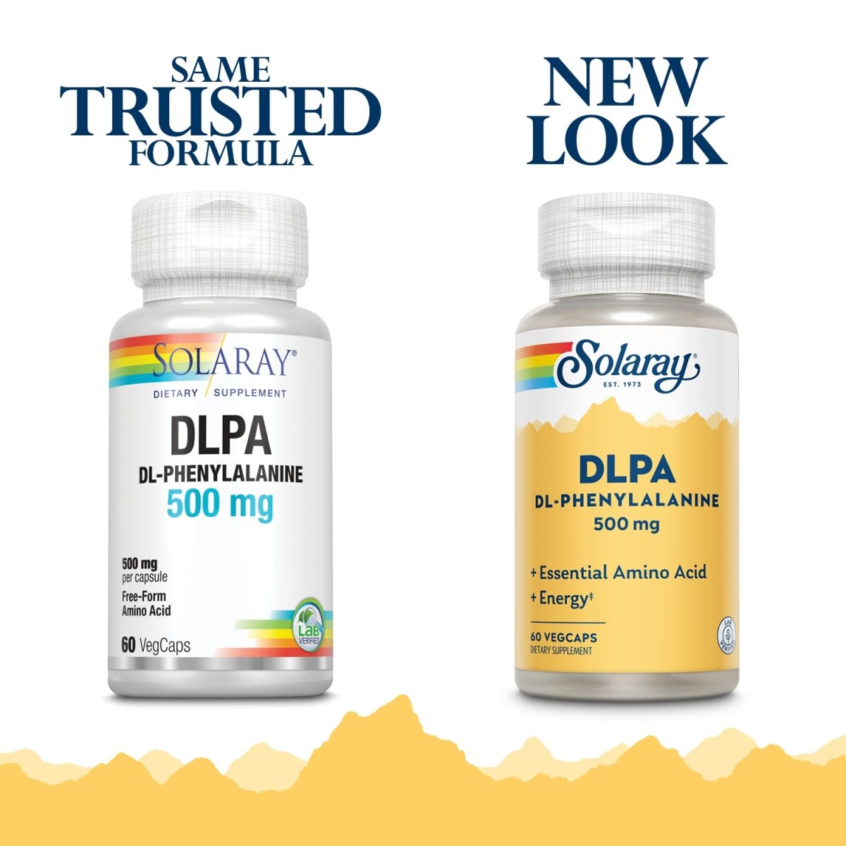 SOLARAY DL-Phenylalanine, 500mg | 50-50 Blend of Essential Amino Acids for Nervous System, Mood & Energy Support | 60 VegCaps