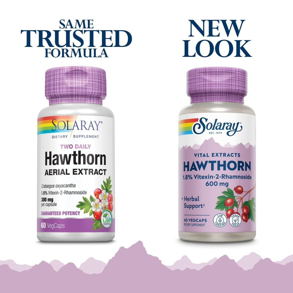 SOLARAY Hawthorn Two Daily Supplement 600mg | 60 CT