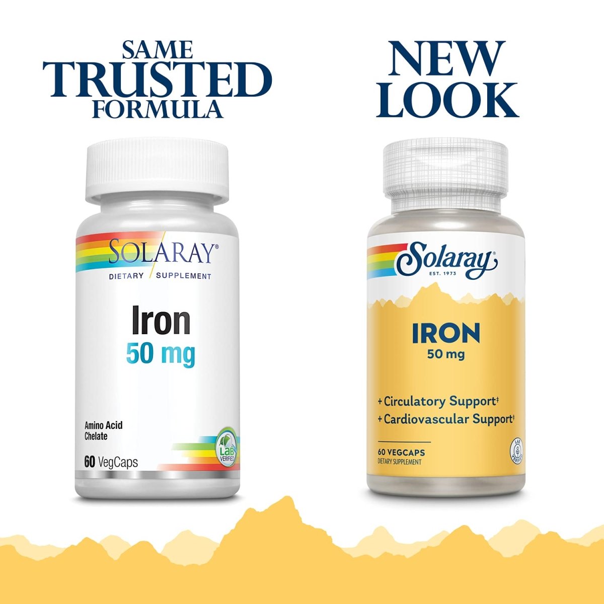 Solaray Iron 50 mg | Healthy Circulation, Cardiovascular Function & Red Blood Cell Health Support | 60 VegCaps