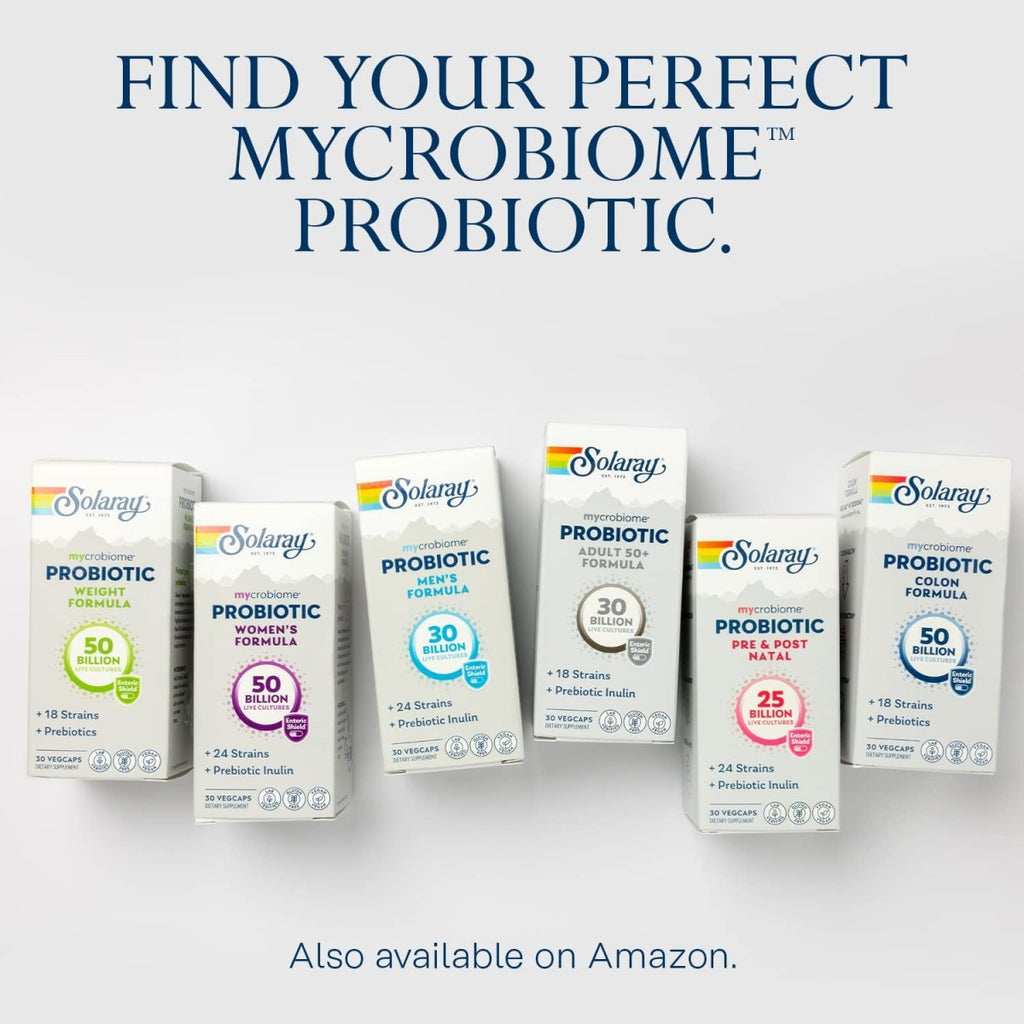 SOLARAY Mycrobiome Probiotic Women?s Formula, 24 Strains Plus Prebiotic Inulin, Specially Formulated for Women, Digestion, Mood & Urinary Tract Support, 50 Billion CFU, 30 Servings, 30 VegCaps