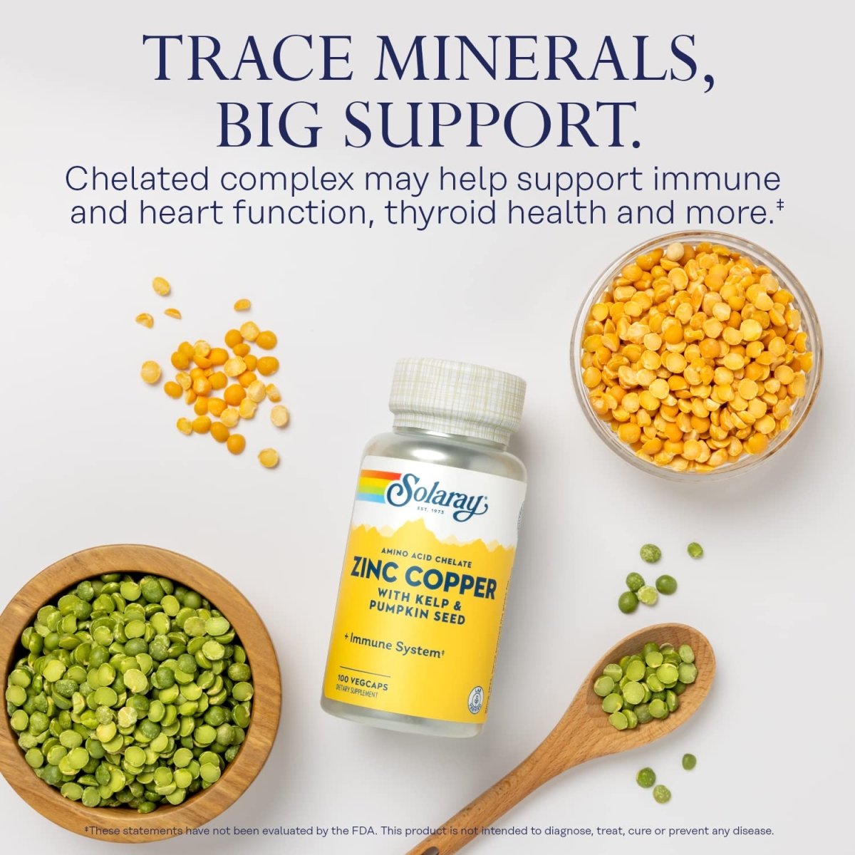 Solaray Zinc Copper Amino Acid Chelate - 100 VegCaps  47105